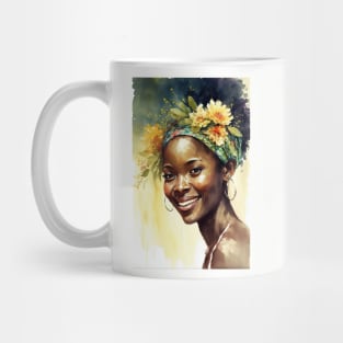 Watercolour print of a beautiful Black Queen Mug